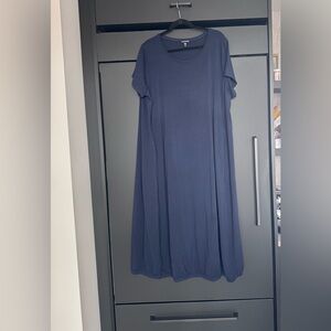 Eileen Fisher Jersey Deep Blue Lantern Dress